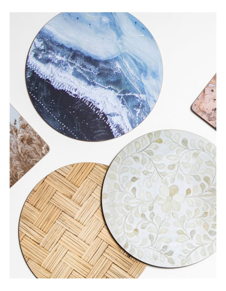 Rectangle Shoreline Hardboard Placement 4 Pack in Multi