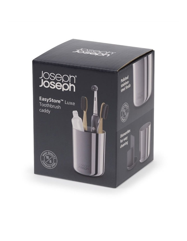 Easy Store Luxe Toothbrush Caddy in Steel