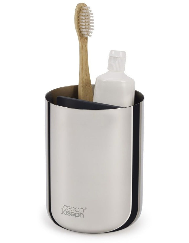 Easy Store Luxe Toothbrush Caddy in Steel