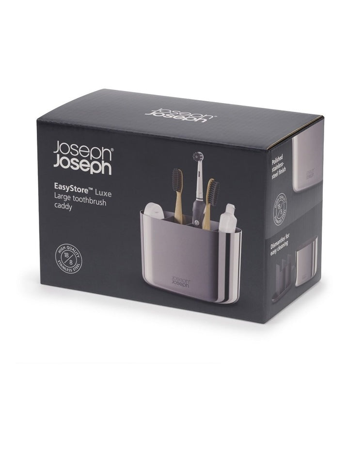 EasyStore Luxe Large Toothbrush Caddy in Steel