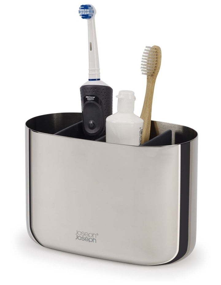 EasyStore Luxe Large Toothbrush Caddy in Steel
