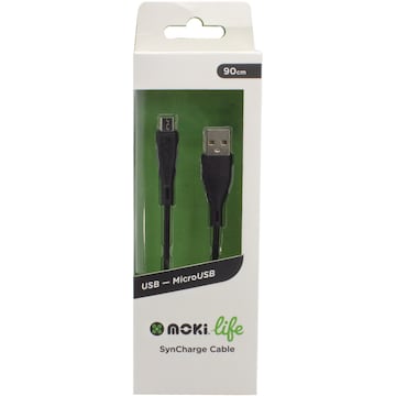 Moki Life Micro USB To USB Syncharge Cable 90cm each