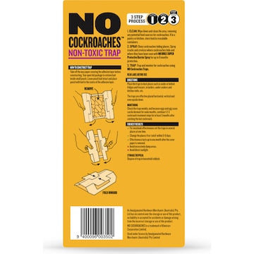 NO Cockroaches Non-Toxic Traps 3 pack