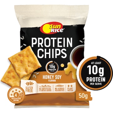 Sunrice Protein Chips Honey Soy Flavour 50g
