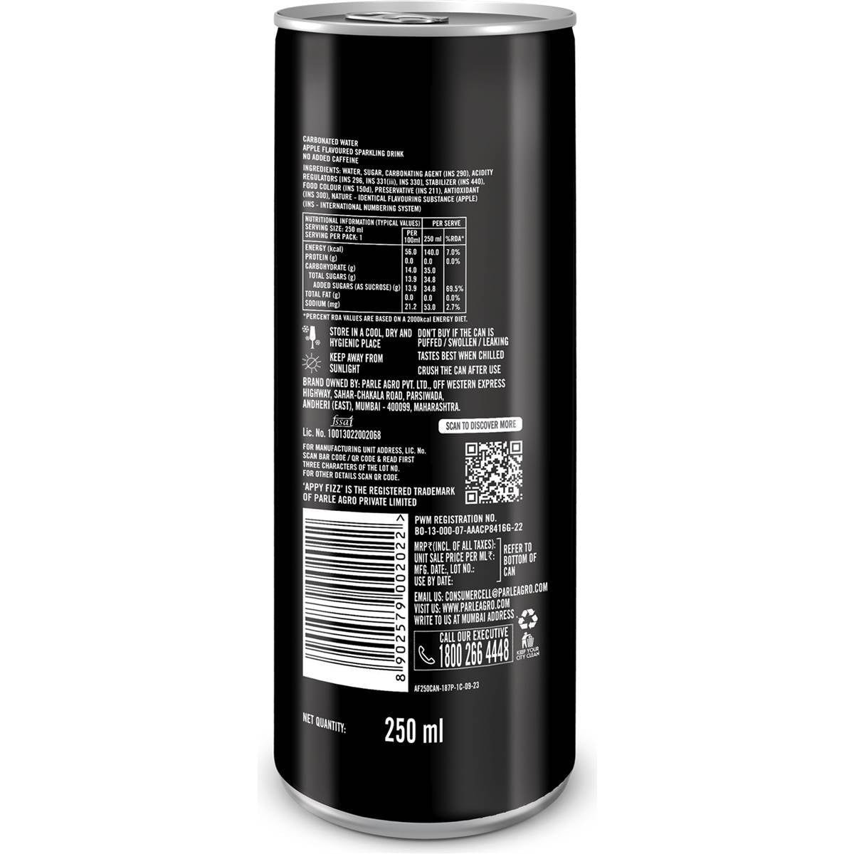 Parle Agro Appy Fizz Sparkling Drink 250mL