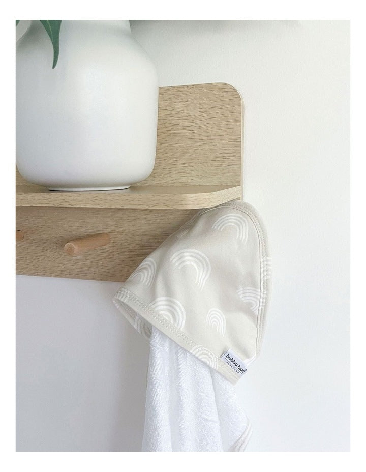 Single Nordic Hooded Towel in Beige