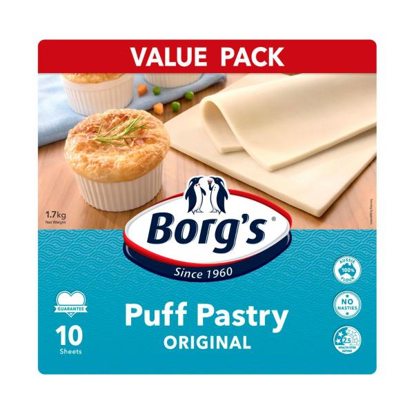 BORG'S FROZEN ORIGINAL PUFF PASTRY 10 SHEETS 1.7KG
