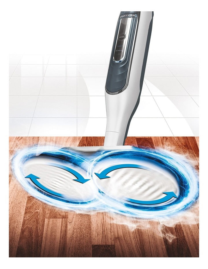 Steam and Scrub Mop in White/Grey