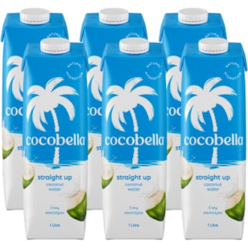 Cocobella Coconut Water Straight Up 1L x 6 pack