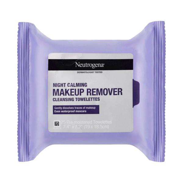 NEUTROGENA NIGHT CALMING MAKEUP REMOVER CLEANSING WIPES 25 PACK