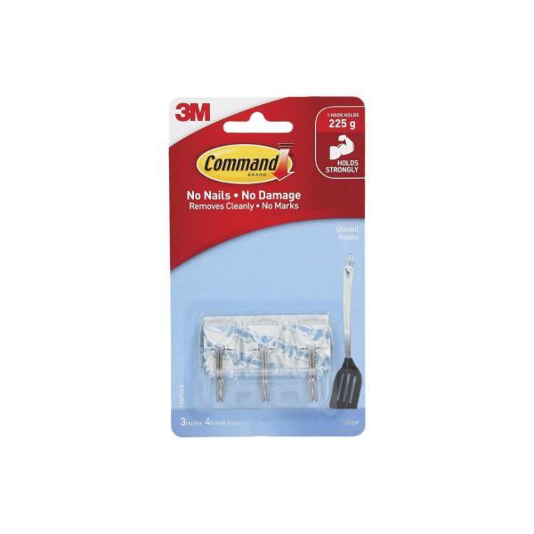 COMMAND HOOK UTENSIL CLEAR 17067CLR 3PACK
