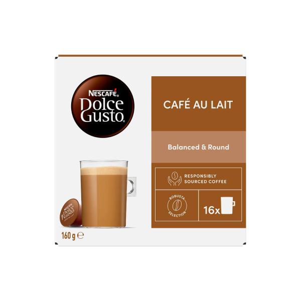 NESCAFE DOLCE GUSTO CAFE AU LAIT COFFEE CAPSULES 16 PACK