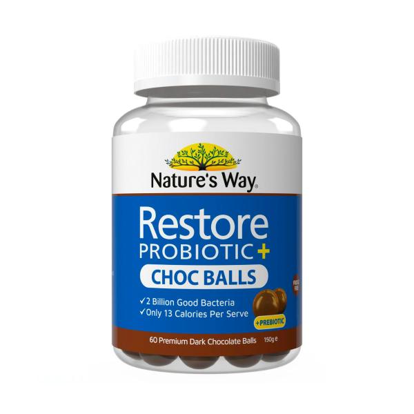 NATURE'S WAY RESTORE PROBIOTIC CHOC BALLS