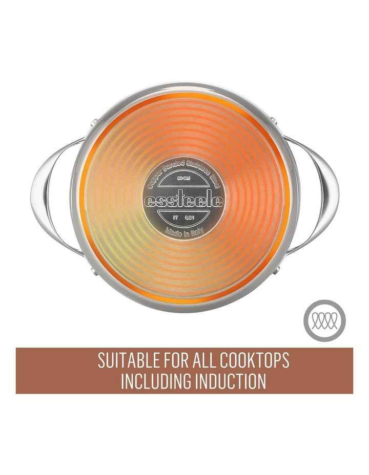 Per Vita Copper Base Stainless Steel Induction Covered Stockpot 24cm/7.1L