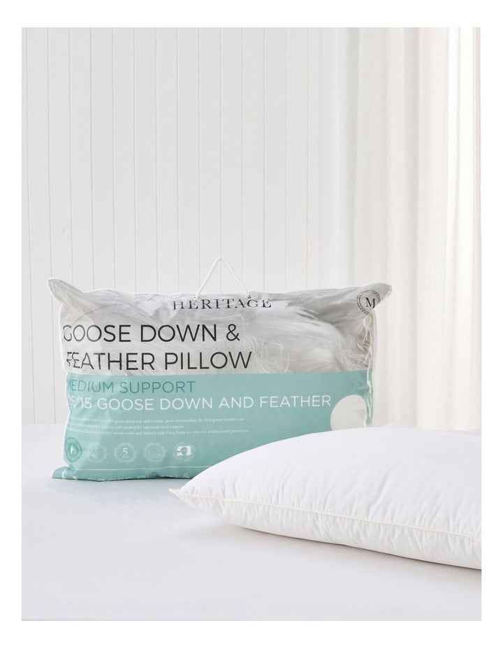 Goose Down and Feather Pillow in White