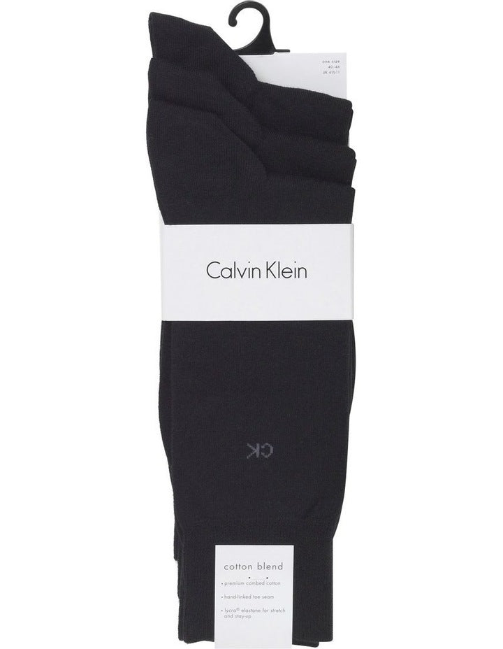 3-Pack Cotton Flat Knit Dress Socks