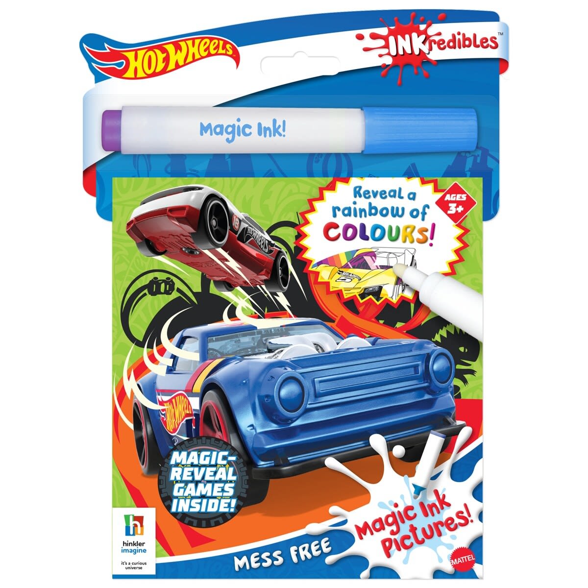 INKredibles Magic Reveal Hot Wheels Mess Free Magic Ink Pictures! - Book