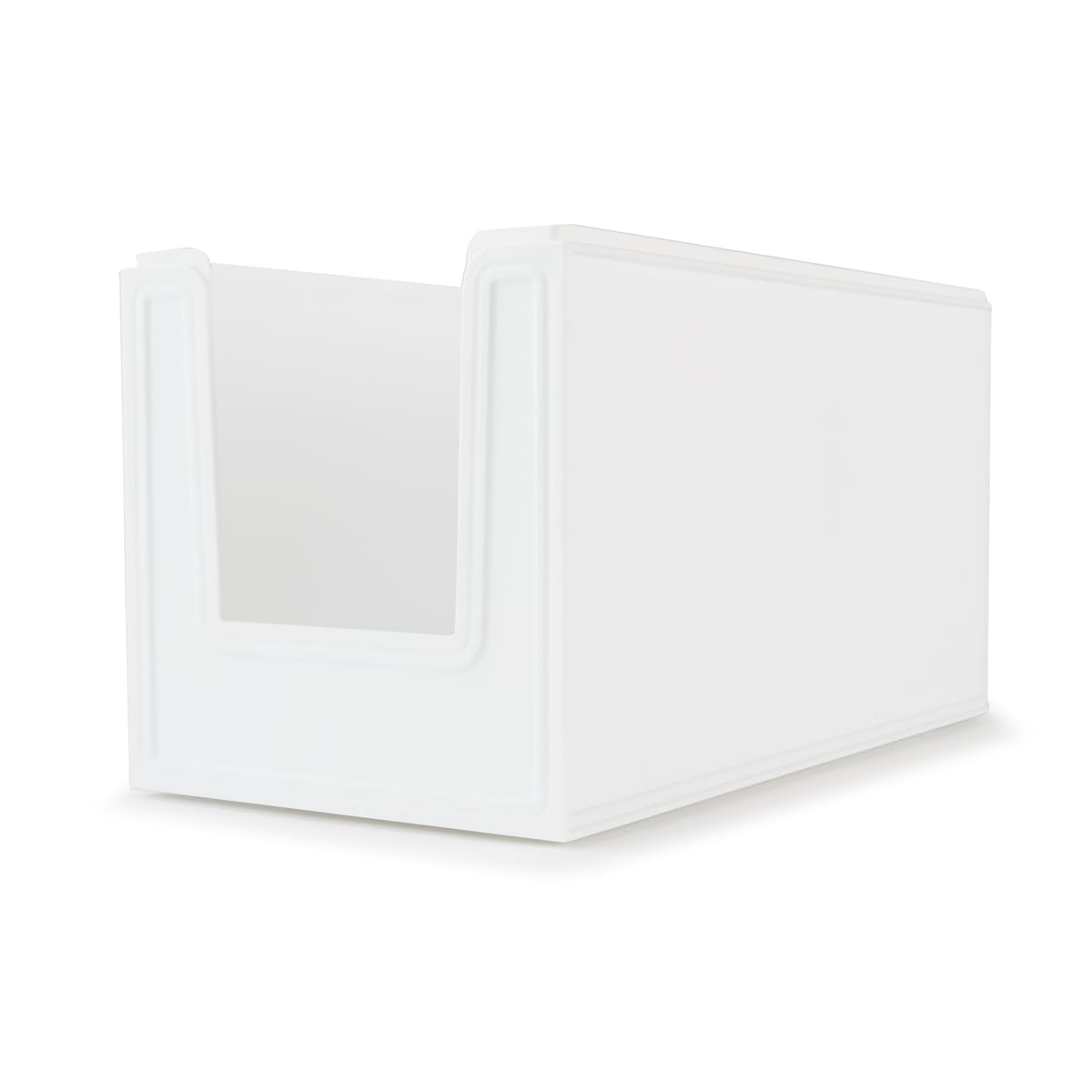 15L Modular Open Front Stackable Bin - White