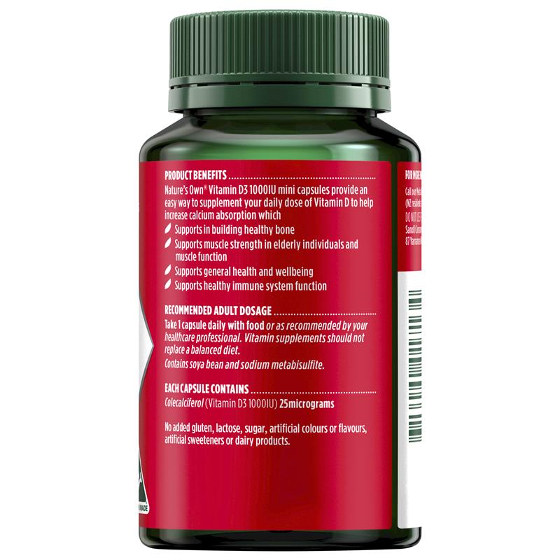 Nature's Own Vitamin D3 1000iu 200 Capsules - GimmeNow