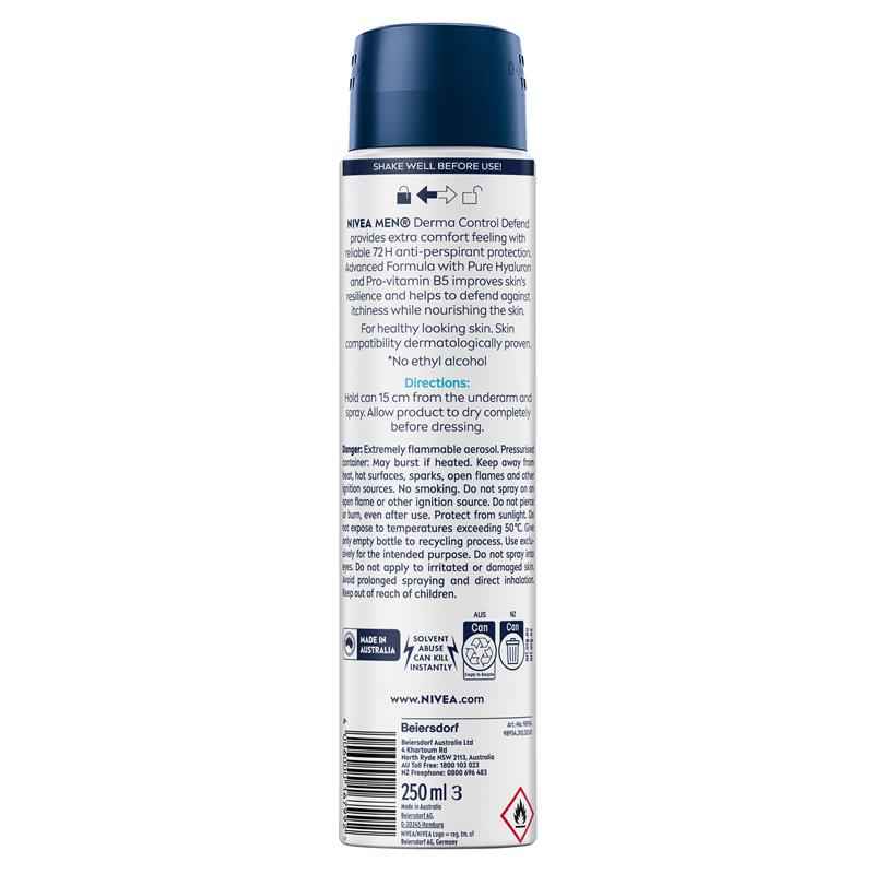 NIVEA MEN Deodorant Aerosol Derma Control Defend 250ml