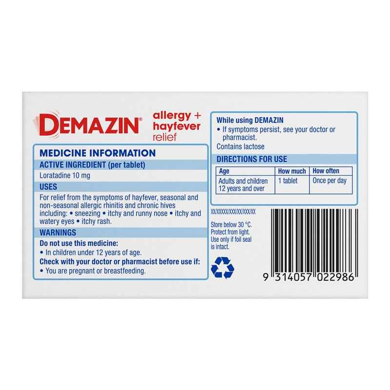 Demazin Allergy & Hayfever 110 Tablets Exclusive Size