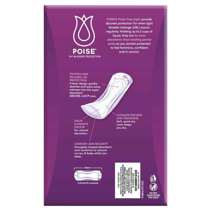 Poise Pads Overnight 16 Bulk Pack