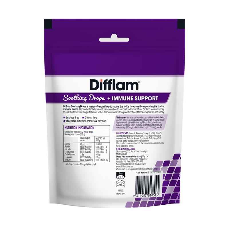 Difflam Soothing Drops + Immune Support Black Elderberry 42 Drops