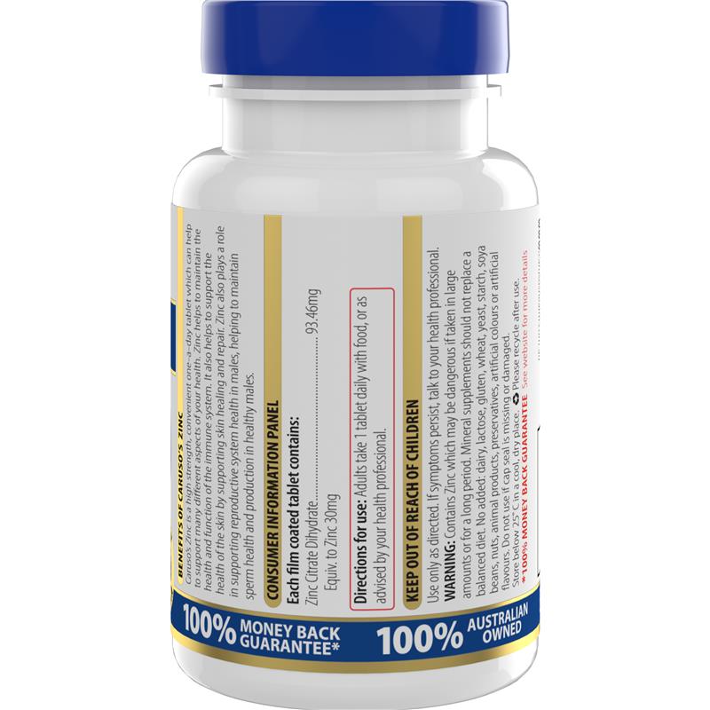 Carusos Zinc 120 Tablets