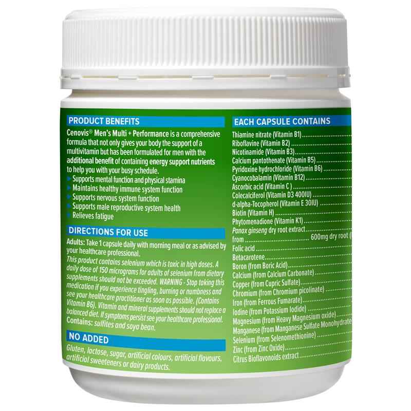 Cenovis Once Daily Mens Multi + Performance 150 Capsules