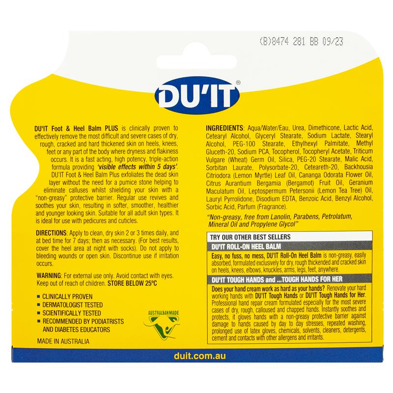 DU'IT Foot & Heel Balm Plus Dry Skin Foot Cream 50g - GimmeNow