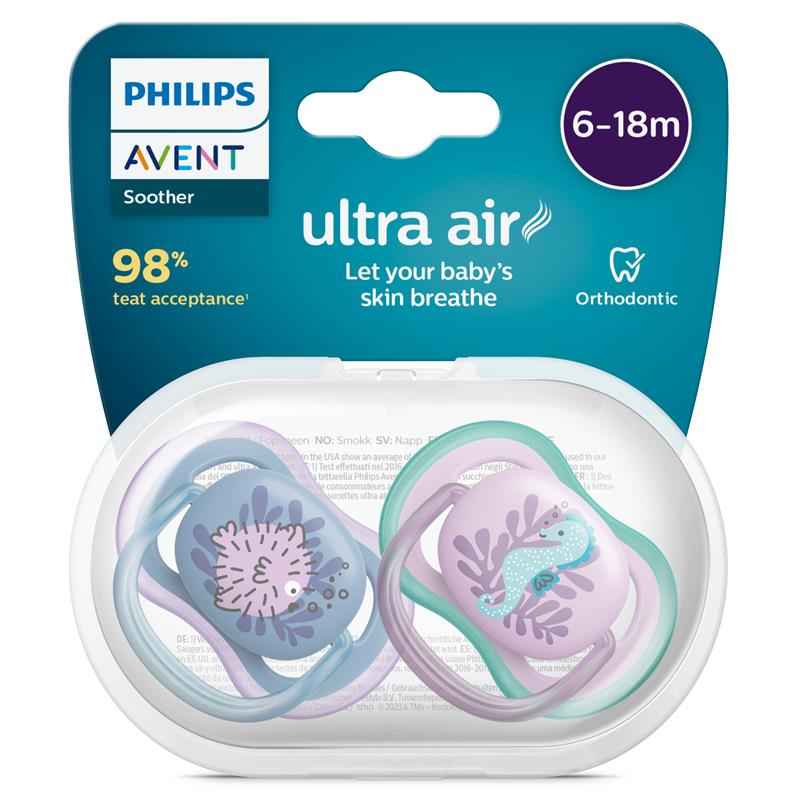 Avent Ultra Air Soother 6-18 Months Deco Mixed 2 Pack