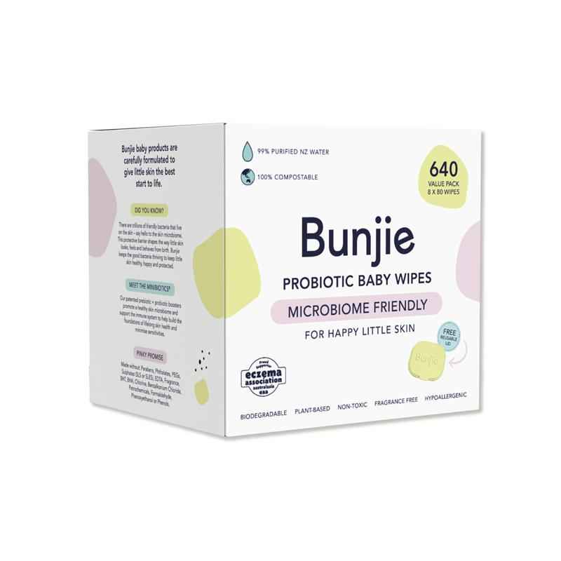 Bunjie Baby Wipes 8x80 Wipes Exclusive Size