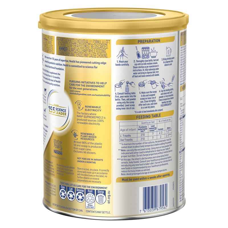 Nestle NAN SUPREMEpro 2 Premium Baby Follow-on Formula Powder, From 6 to 12 Months – 800g