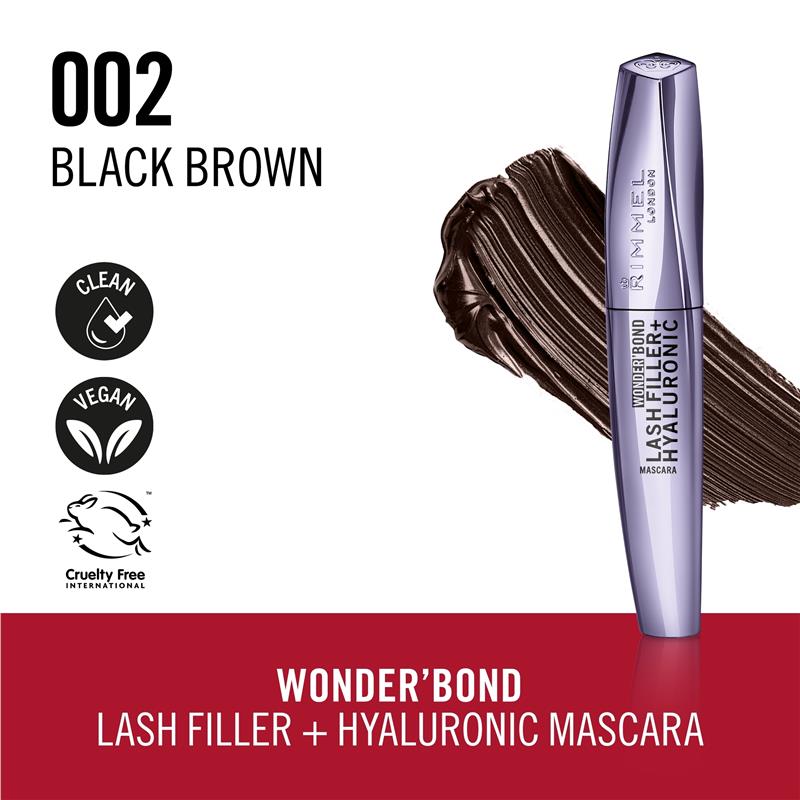 Rimmel London Wonder Bond Lash Filler + Hyaluronic Mascara Black Brown