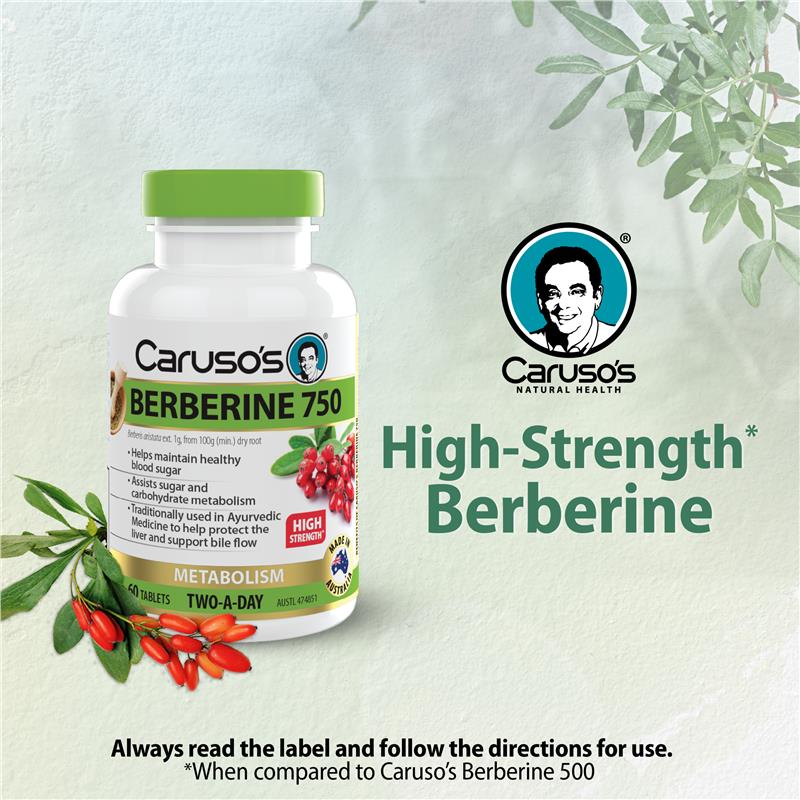 Carusos Berberine 750 60 Tablets - GimmeNow
