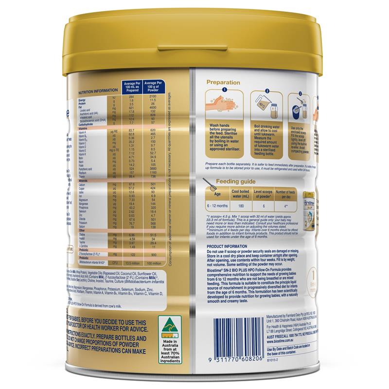 Biostime SN-2 BIO PLUS HPO Follow-On Formula Stage 2 800g