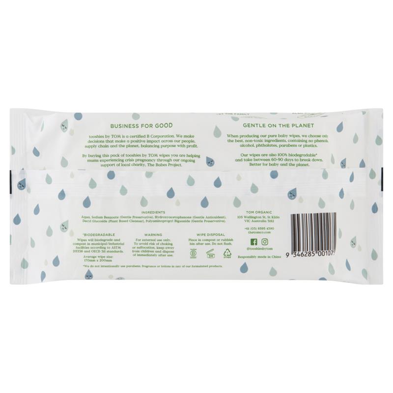 Tooshies Baby Wipes Pure Water 70 Pack - GimmeNow