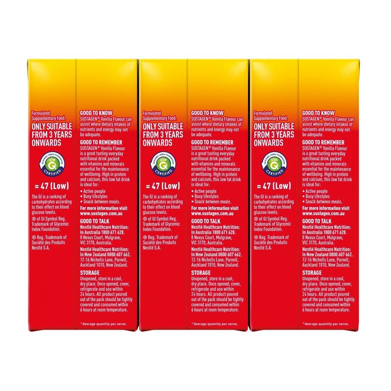 Sustagen Ready to Drink Multipack Vanilla 3 x 250ml