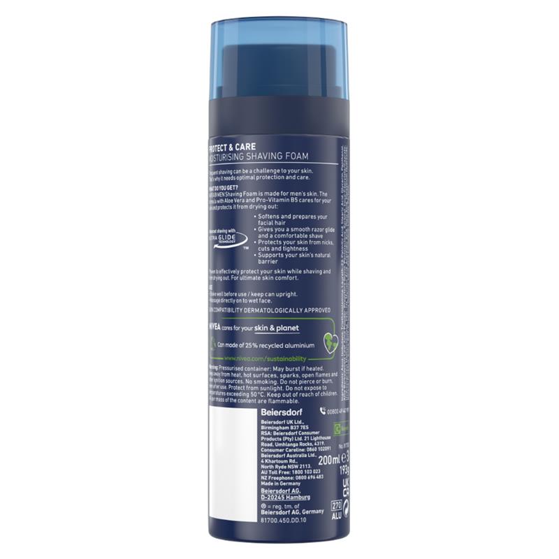 NIVEA MEN Protect & Care Shaving Foam Moisturising 200ml - GimmeNow