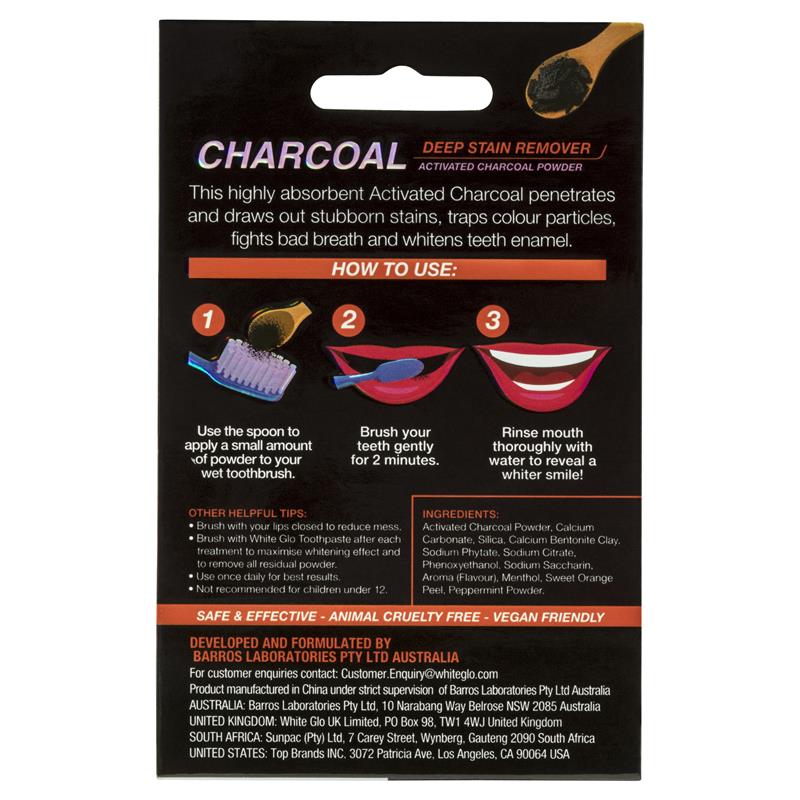 White Glo Activated Charcoal Teeth Polishing Powder 30g