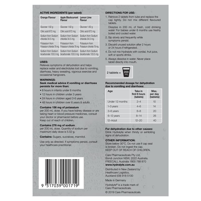 Hydralyte Electrolyte Effervescent Multi-Flavour 60 Tablets Exclusive Size - GimmeNow