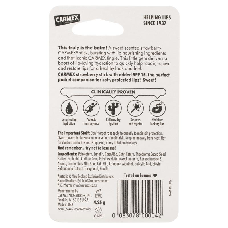 Carmex Lip Balm Strawberry ClickStick 4.25 G-SPF15