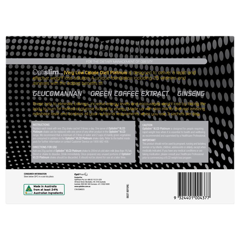 Optislim VLCD Platinum Banana Shake 21x25g Sachets - GimmeNow