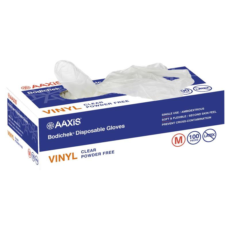 Bodichek Vinyl Disposable Gloves Powder Free Medium 100 Pack