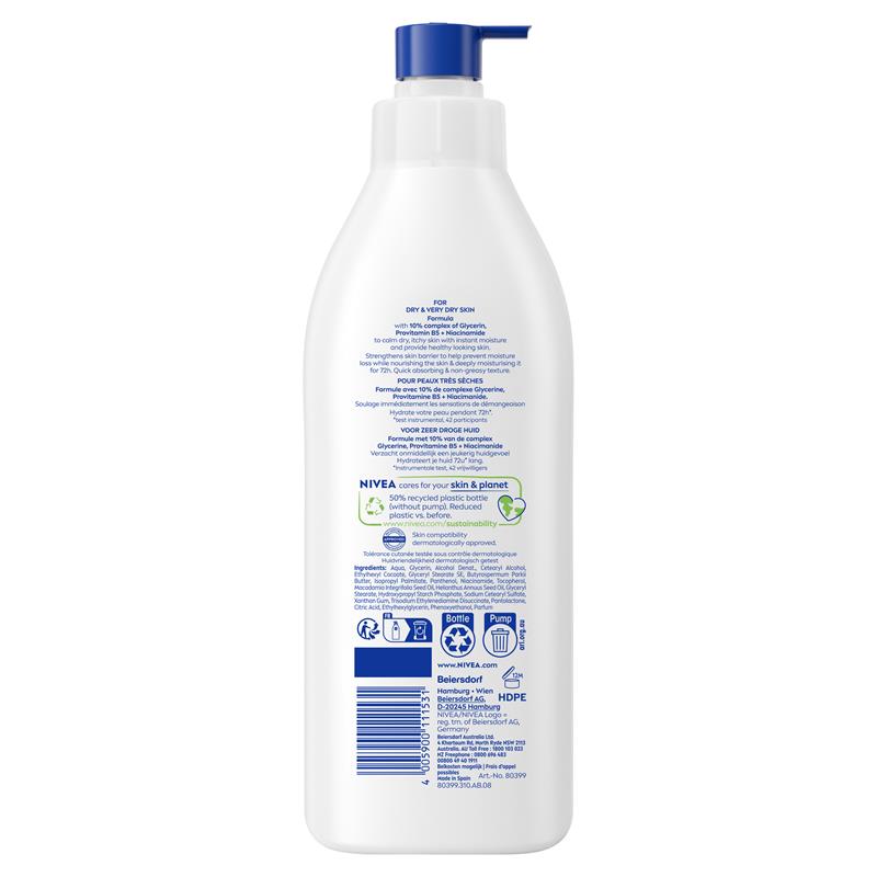 NIVEA Repair & Care Body Lotion Moisturiser 72H 400ml