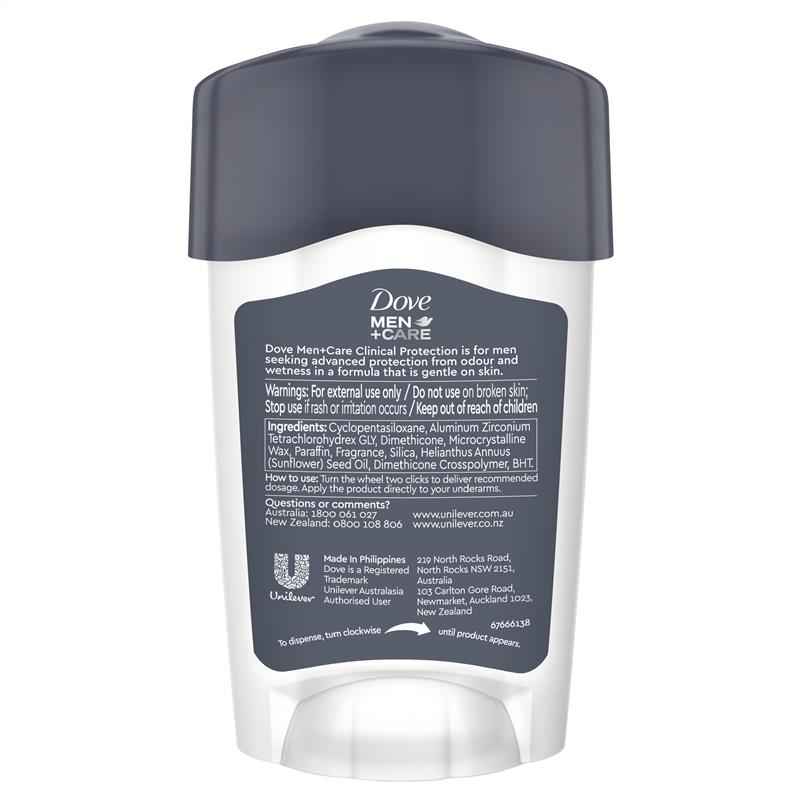 Dove for Men Clinical Protection Antiperspirant Deodorant Clean Comfort 45ml