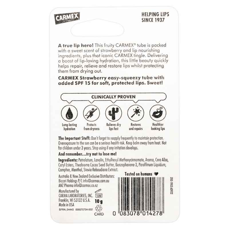 Carmex Lip Balm Strawberry Squeeze Tube 10g