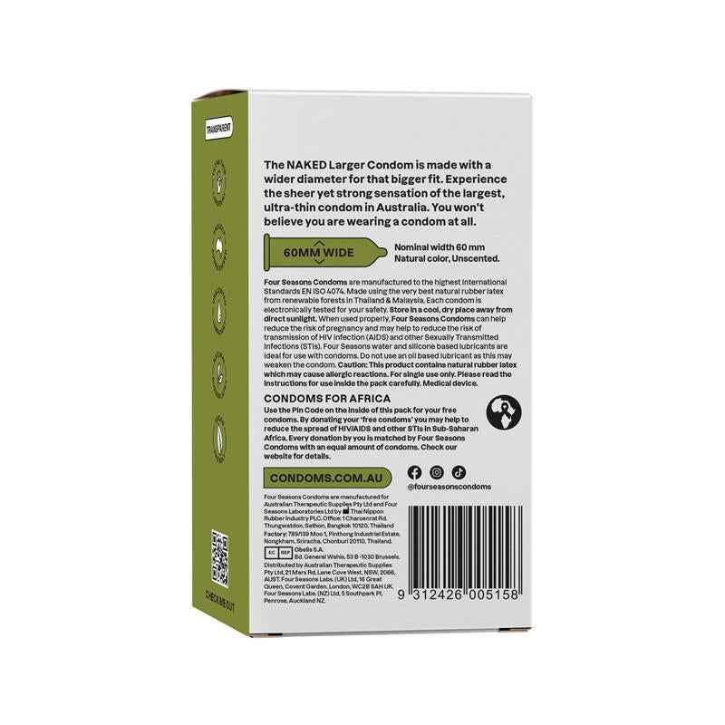Four Seasons Condoms Naked Larger 12 Pack