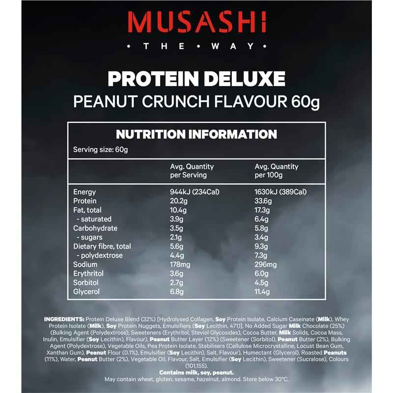 Musashi Deluxe Protein Bar Peanut Crunch 60g