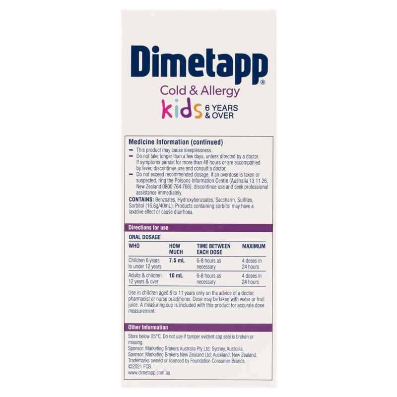 Dimetapp Cold and Allergy 200mL